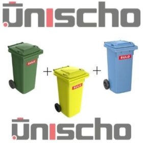   MGB 120 LITERES HÁZTARTÁSI SZEMETES KUKA csomag (zöld, kék, sárga)