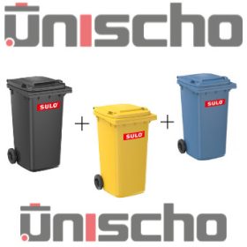   MGB 240 LITERES HÁZTARTÁSI SZEMETES KUKA CSOMAG (SZÜRKE, KÉK, SÁRGA)