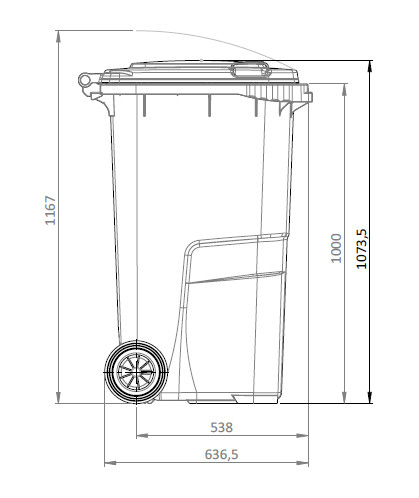 SULO 240 L SZEMETES KUKA C-TÍPUS- ZÖLD