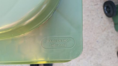 SULO 240 L SZEMETES KUKA- ZÖLD - Erősített kivitel