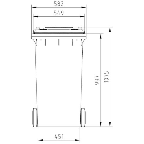 SULO 240 L SZEMETES KUKA- ZÖLD - Erősített kivitel