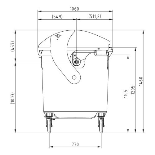 SULO 1100 L KONTÉNER (domború tető)- KÉK