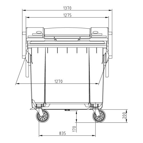 SULO 1100 L KONTÉNER (domború tető)- SÖTÉTSZÜRKE